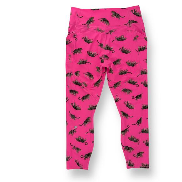 Fabletics Oasis PureLuxe High-Waisted 7/8 Leggings Sz XL Hot Pink Leopard Print - Picture 4 of 5